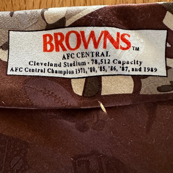 Vintage Cleveland Browns Necktie 100% Silk NFL AFC Central - Picture 4 of 15